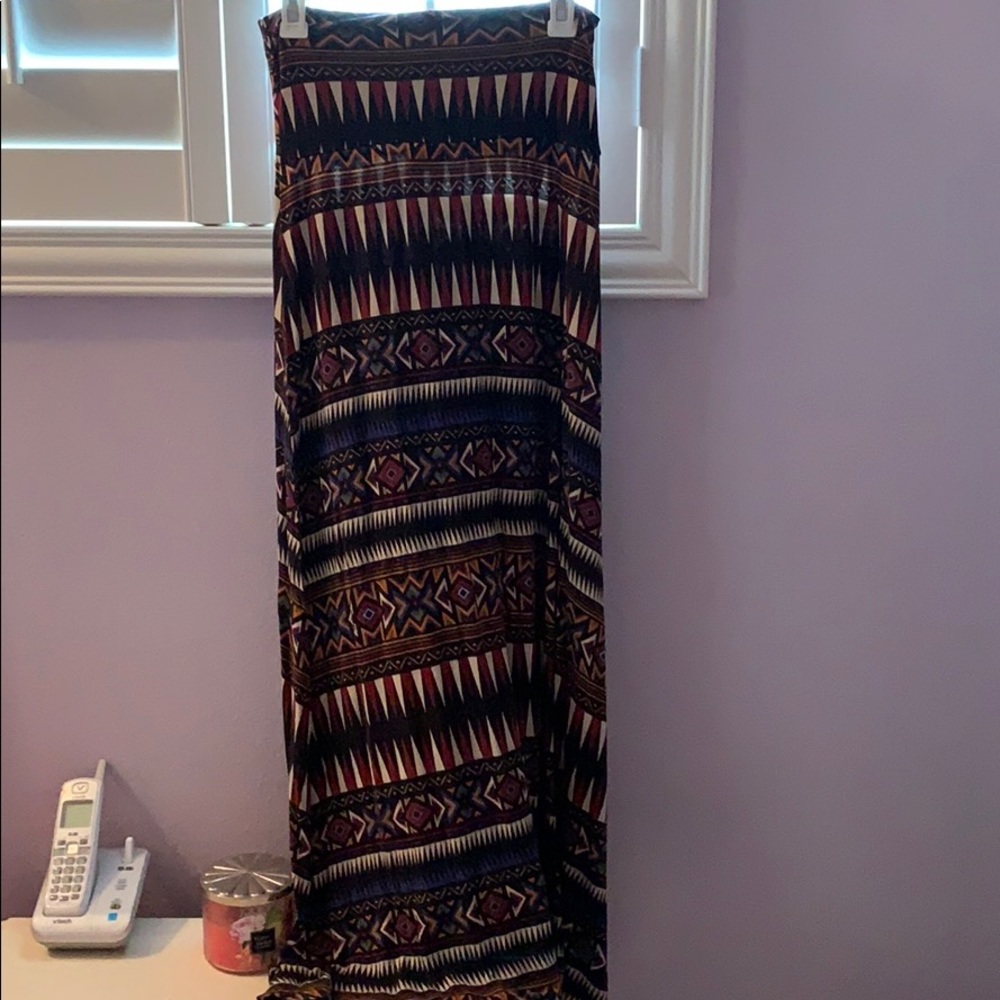 Tribal print maxi skirt